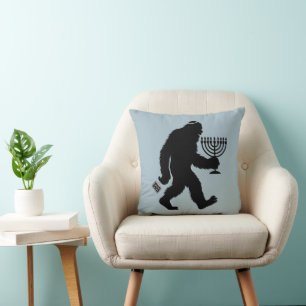 Jewish Bigfoot Hanukkah Chanukah Humor Roligt Kudde