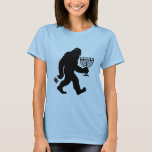 Jewish Bigfoot Hanukkah Chanukah Humor Roligt  T Shirt