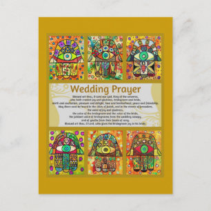 Jewish Bröllop Prayer Golden Hamsa vykort