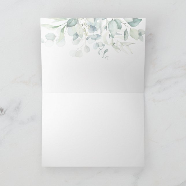 Jewish Bröllop Todah Rabah Hebrew Eucalyptus Tack Kort (Inuti)