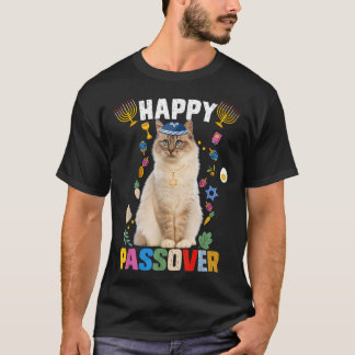Jewish Cat kippah Lycklig Passover Matzah Passover T Shirt