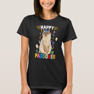 Jewish Cat Kippah Lycklig Passover Matzah Passover T Shirt