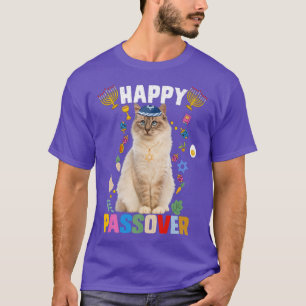 Jewish Cat kippah Lycklig Passover Matzah Passover T Shirt
