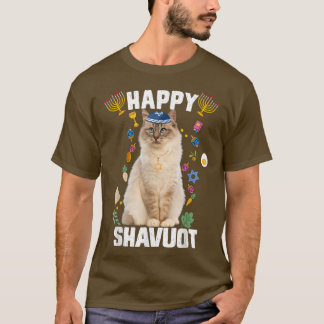Jewish Cat kippah Lycklig Shavuot Matzah Shavuot H T Shirt