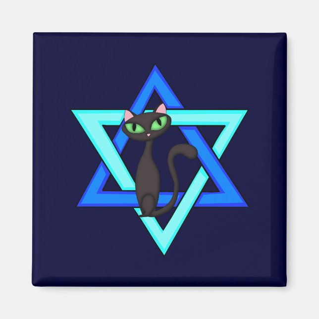 Jewish Cat Stars Magnet (Framsidan)