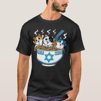 Jewish Cats Ramen Kitten Anime Hanukkah 	s Chanuka T Shirt