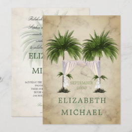 Jewish Chuppah Elegant Modern Champagne Handflatan Inbjudningar