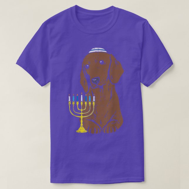 Jewish Dachshund Wiener Hund Hanukkah Pajamas Chan T Shirt (Design framsida)