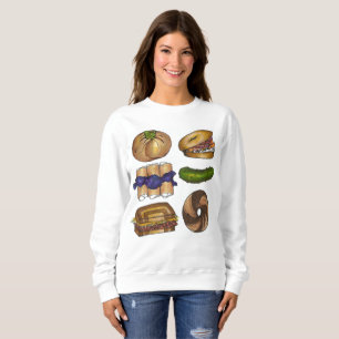 Jewish Deli Mat Bagel Blintz Pickle Sweatshirt T-shirt