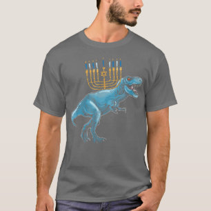 Jewish Dino TRe Menorah Animal Hanukah Pajamas Ch T Shirt