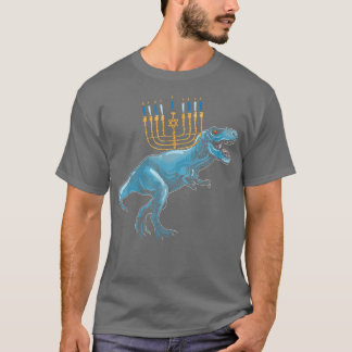 Jewish Dino TRe Menorah Animal Hanukah Pajamas Ch T Shirt