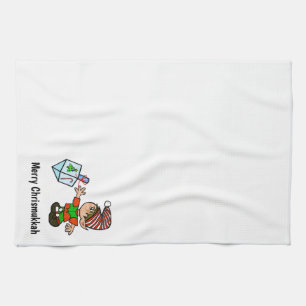 Jewish Elf with Dreidel Chrismukah Kitchen Towel Kökshandduk