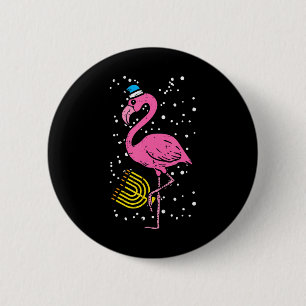 Jewish Flamingo Menorah Bird Älskare Hanukkah Knapp