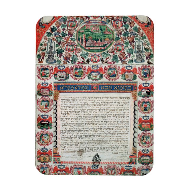 Jewish Giftermål Contract (vellum) Magnet (Vertikal)