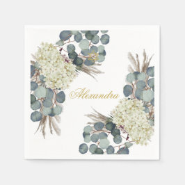 Jewish Girl Baby Naming Blommigt Guld Pappersservett