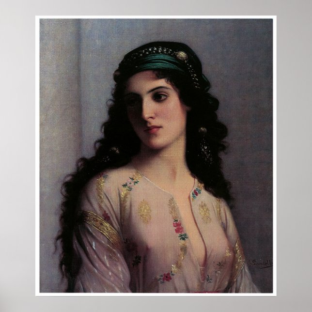 Jewish Girl in Tangiers, Charles Landelle Poster (Framsidan)