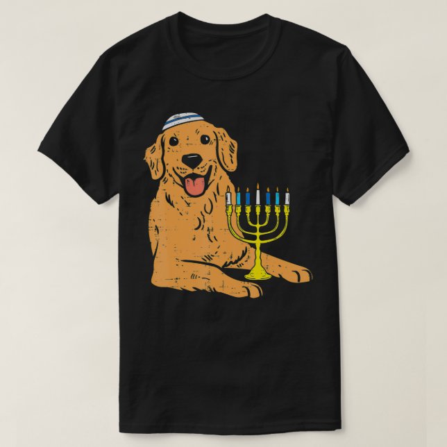 Jewish Golden Retriever Hund Hanukkah Pajamas Chan T Shirt (Design framsida)