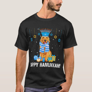 Jewish Golden Retriever Hund Menorah Hat Hanukkah T Shirt