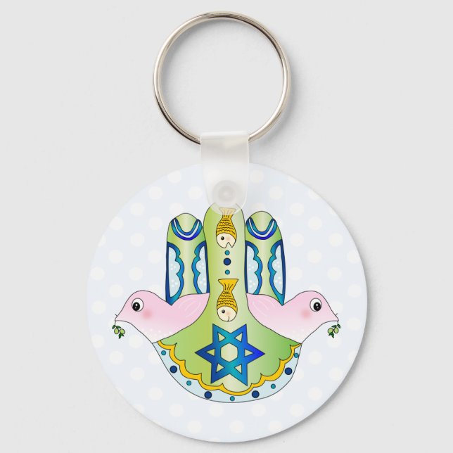 Jewish Hamsa Nyckelring (Framsida)