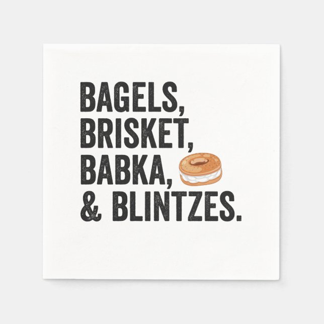 Jewish Hanukkah Bagels Brisket Bakka Blintzes Gift Pappersservett (Framsidan)