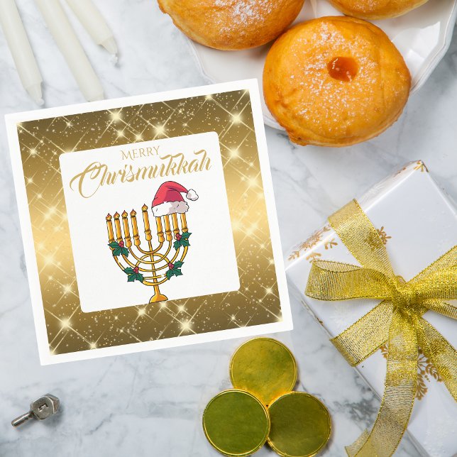 Jewish Hanukkah Firande Merry Chrismukah Pappersservett (Skapare uppladdad)