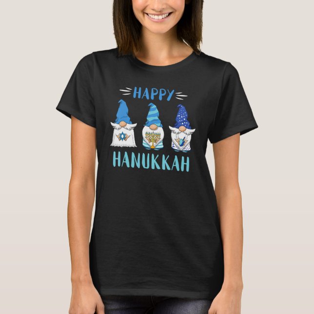 Jewish Hanukkah Gnome Menorah 2022 Happy Hanukkah T Shirt (Framsida)