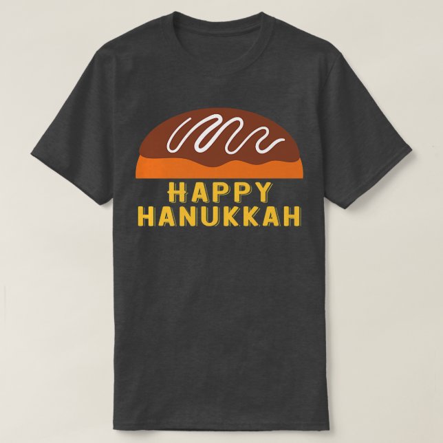 Jewish Holiday Chanukah Sufganiyah Saying Happy Ha T Shirt (Design framsida)