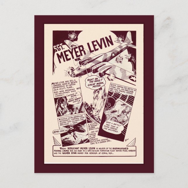 Jewish Krig Heroes Levin Vykort (Framsida)