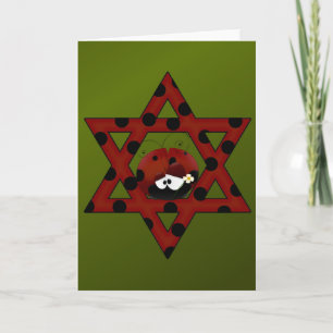 Jewish Ladybug Star of David Helgkort