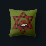 Jewish Ladybug Star of David Kudde<br><div class="desc">David Red Star med svart polka dots och en söt liten ladybug.</div>