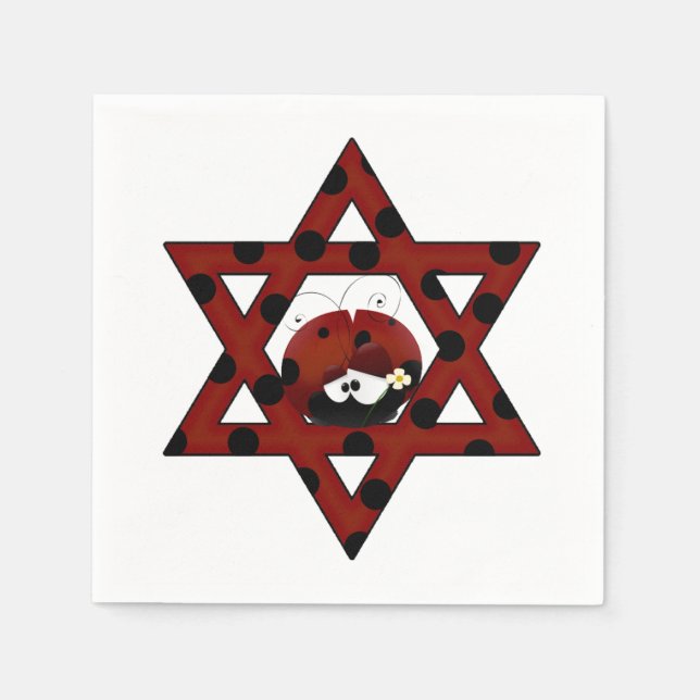 Jewish Ladybug Star of David Pappersservett (Framsidan)
