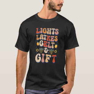 Jewish Light Latkes Gelt Hanukkah Chanukah Christm T Shirt