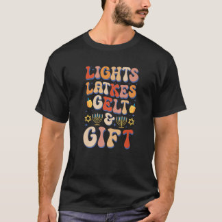 Jewish Light Latkes Gelt Hanukkah Chanukah Christm T Shirt