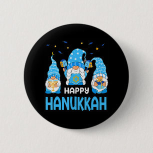 Jewish Lycklig Hanukkah Gnome Menorah Jew Helgdag Knapp