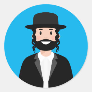 Jewish Man Classic Round Sticker Runt Klistermärke