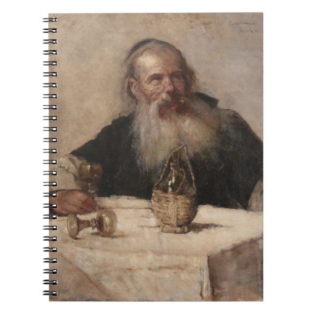 Jewish Man Drinking Vin (av Olga Boznanska) Anteckningsbok (Framsidan)