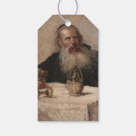 Jewish Man Drinking Vin (av Olga Boznanska) Presentetikett