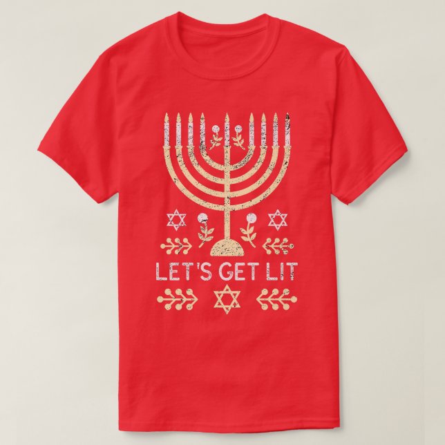 Jewish Menorah Funny Hanukkah T Shirt (Design framsida)