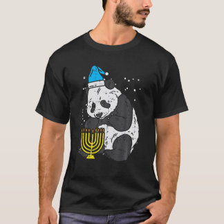 Jewish Panda Menorah Cute Hanukkah Chanukah Bear A T Shirt