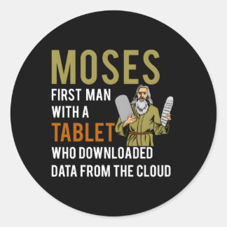 Jewish Passover Moses Tablet Data Cloud Computing Runt Klistermärke