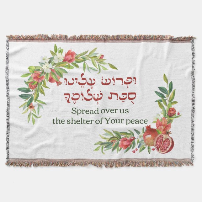 Jewish Prayer for Peace for Sukkot | Sukkah Decor Filt (Framsidan)