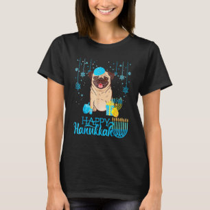 Jewish Pug Hund Menorah Hanukkah Pajamas Chanukah T Shirt