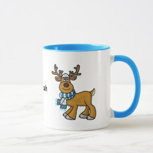 Jewish Reindeer Wearing Yarmulke Chrismukah Mugg