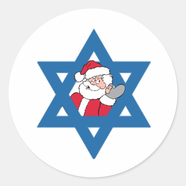 JEWISH SANTA RUNT KLISTERMÄRKE (Framsida)