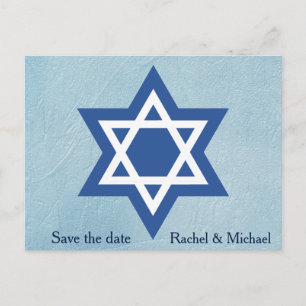 Jewish Save the date Star of David Meddelande Vykort
