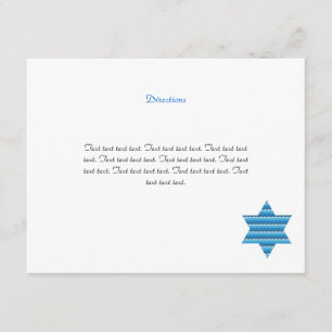 Jewish Star David Twillingars Pub Mitzvah Directio Tilläggskort