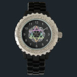 Jewish Star Färg Armbandsur<br><div class="desc">Judiska stjärnan i pastel färg på perfekt av flamtatuering för hebreiska helgdagar,  passerande,  hanukah eller rosh hoshanah.</div>