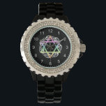 Jewish Star Färg Armbandsur<br><div class="desc">Judiska stjärnan i pastel färg på perfekt av flamtatuering för hebreiska helgdagar, passerande, hanukah eller rosh hoshanah.</div>