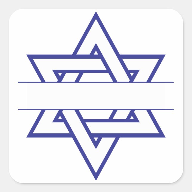 Jewish Star Fyrkantigt Klistermärke (Framsida)