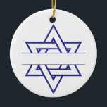 Jewish Star Julgransprydnad Keramik<br><div class="desc">Ge mitt vackra ljus till Hanukkah med en häpnadsväckande ny stjärna av David!</div>